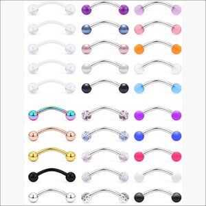 30PCS 16G Surgical Steel Body Piercing Jewelry Barbells 8mm